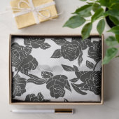  zwarte bloemen decoupage tissuepapier (Geschenk)