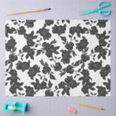  zwarte bloemen decoupage tissuepapier (Craft)