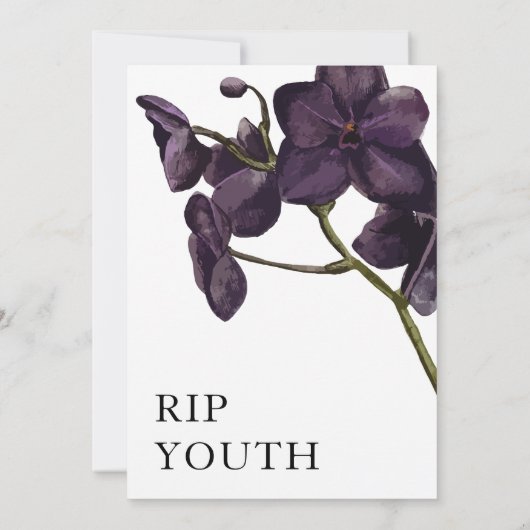 Zwarte Bloemen Dood aan Jeugd Kaart (Achterkant)