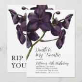 Zwarte Bloemen Dood aan Jeugd Kaart (Voorkant / Achterkant)