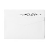 Zwarte bloemen en initialen florale bruiloft (Achterkant)