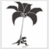 Zwarte Bloemen Extra Grote Sticker (Vel)