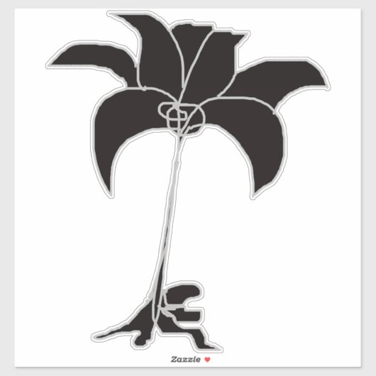 Zwarte Bloemen Extra Grote Sticker (Vel)