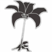 Zwarte Bloemen Extra Grote Sticker (Voorkant)