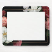 Zwarte Bloemen Faux Goud Lijst  Muismat (Voorkant)