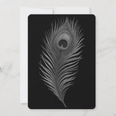 Zwarte Bloemen Huwelijksuitnodiging met Elegant Wi Kaart (Achterkant)