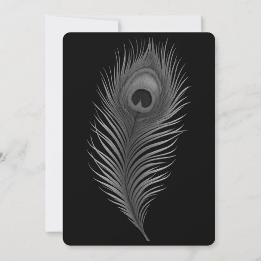 Zwarte Bloemen Huwelijksuitnodiging met Elegant Wi Kaart (Achterkant)