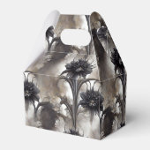 Zwarte Bloemen in Gotische Stijl Bedankdoosjes (Achterkant)