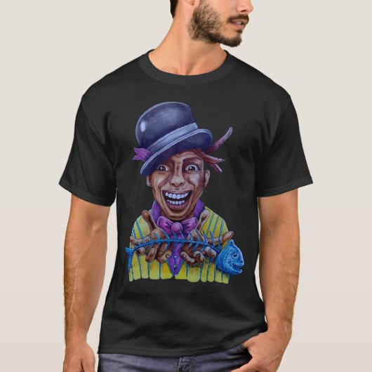 Zwarte bloemen in L.A T-shirt (Voorkant)
