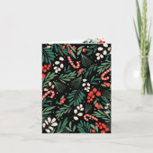 Zwarte bloemen Kerstmis Kaart (Voorkant)