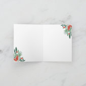 Zwarte bloemen Kerstmis Kaart (Binnen)