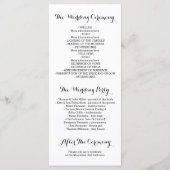  Zwarte Bloemen Krans Trouwprogramma's Programmakaart (Achterkant)