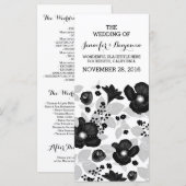  Zwarte Bloemen Krans Trouwprogramma's Programmakaart (Voorkant / Achterkant)