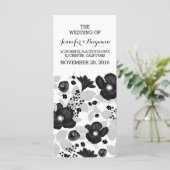  Zwarte Bloemen Krans Trouwprogramma's Programmakaart (Staand voorkant)