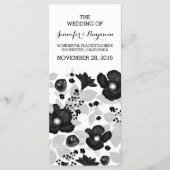  Zwarte Bloemen Krans Trouwprogramma's Programmakaart (Voorkant)