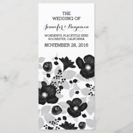  Zwarte Bloemen Krans Trouwprogramma's Programmakaart
