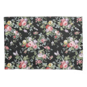 Zwarte Bloemen Kussensloop Set (Voorkant-Links)