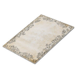 Zwarte bloemen Lijst oud papier Notitieblok