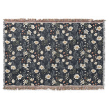 Zwarte bloemen met beige en sinaasappel