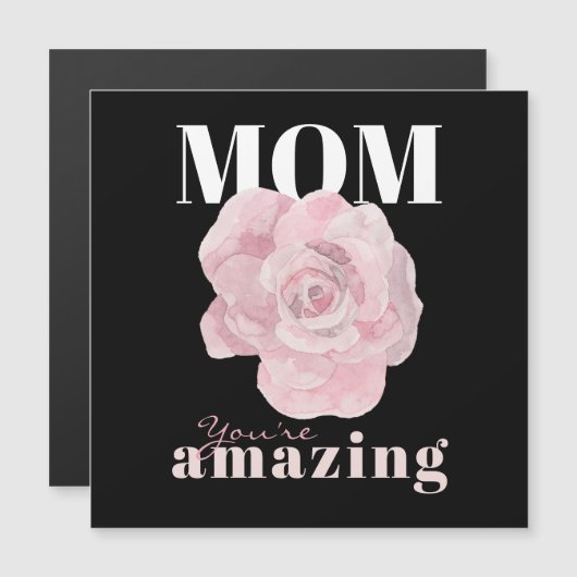 Zwarte Bloemen Moederdag Groetmagneet (Voorkant / Achterkant)