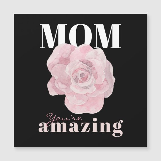 Zwarte Bloemen Moederdag Groetmagneet (Voorkant)