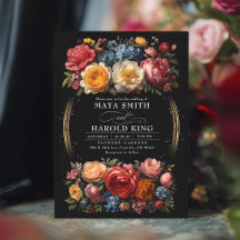 Zwarte Bloemen Moody Botanische Barok Huwelijk