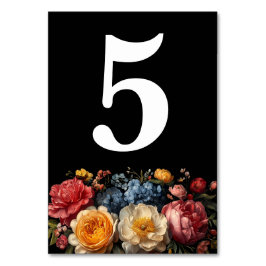 Zwarte Bloemen Moody Botanische Chic Wedding Kaart