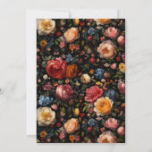 Zwarte Bloemen Moody Botanische Gotische Verjaarda Kaart (Achterkant)