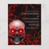 Zwarte bloemen moody gothic schedel halloween budg (Voorkant)