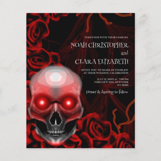 Zwarte bloemen moody gothic schedel halloween budg (Voorkant)