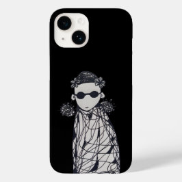 Zwarte bloemen, oorbellen en zonnebrillen Case-Mate iPhone 14 hoesje