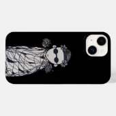 Zwarte bloemen, oorbellen en zonnebrillen Case-Mate iPhone case (Achterkant (horizontaal))