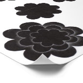 Zwarte bloemen poster (Hoek)