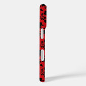 Zwarte bloemen rood Case-Mate iPhone case (Achterkant / Rechts)