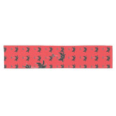 Zwarte Bloemen Rood Korte Tafelloper (Horizontaal)