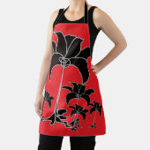 Zwarte Bloemen Rood Schort (Insitu)