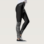 Zwarte bloemen, samenstelling leggings (Rechts)