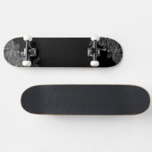 Zwarte bloemen, samenstelling persoonlijk skateboard (Horizontaal)