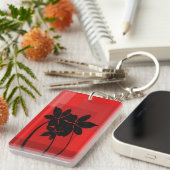Zwarte bloemen sleutelhanger (Voorkant Rechts)