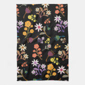 Zwarte Bloemen  Theedoek (Verticaal)