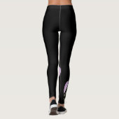 Zwarte Bloemen Waterverf Yoga Broek Leggings (Achterkant)