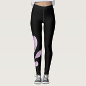 Zwarte Bloemen Waterverf Yoga Broek Leggings (Voorkant)