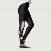 Zwarte Bloemen Waterverf Yoga Broek Leggings (Rechts)