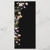 Zwarte Bloemen Wedding Event Menu Tafel Decor (Achterkant)