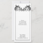 zwarte bloemen wervelingen bruiloft uitnodiging (Achterkant)