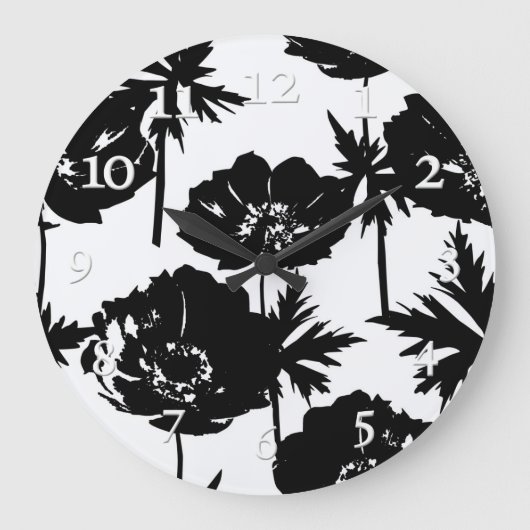 Zwarte bloemen, wit, zwart grote klok (Voorkant)