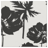 Zwarte bloemen, wit, zwart stof (Close Up)
