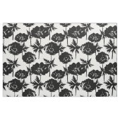 Zwarte bloemen, wit, zwart stof (Fat Quarter)