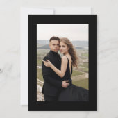 Zwarte bloemencalligrafie foto met fijne kunst bedankkaart (Achterkant)