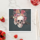 Zwarte bloemendood, gothic verjaardagsservetten servet (Insitu)